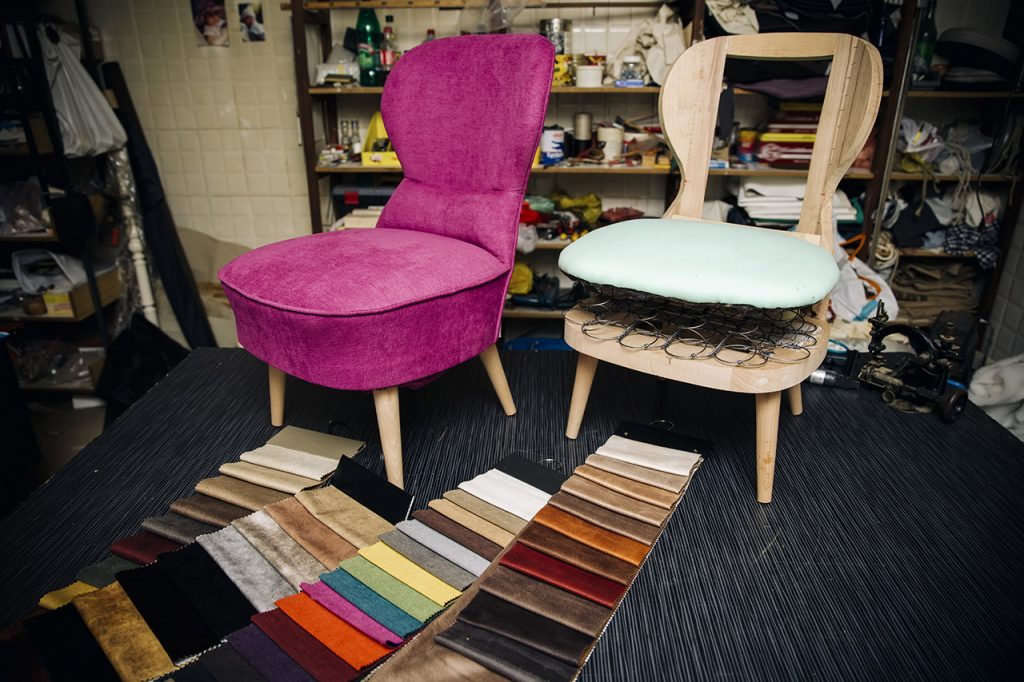 Detail from the upholstery workshop